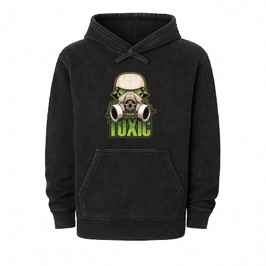Toxic Green Military And Safety Gas Mineral Wash Hoodies