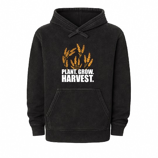 Wheat Farmer Plant Grow Harvest W Mineral Wash Hoodies