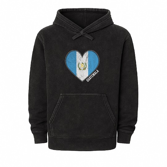 Guatemala Flag Mineral Wash Hoodies
