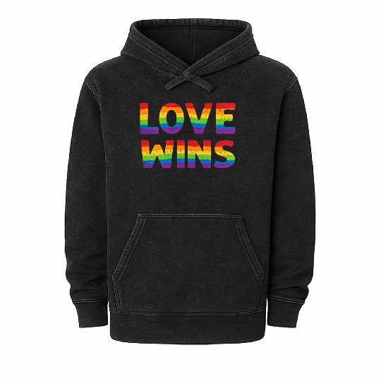 Love Wins Lesbian Gay Pride Lgbt Mineral Wash Hoodies