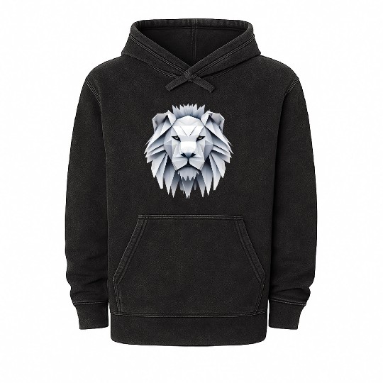 Origami lion - king of folding art Mineral Wash Hoodies