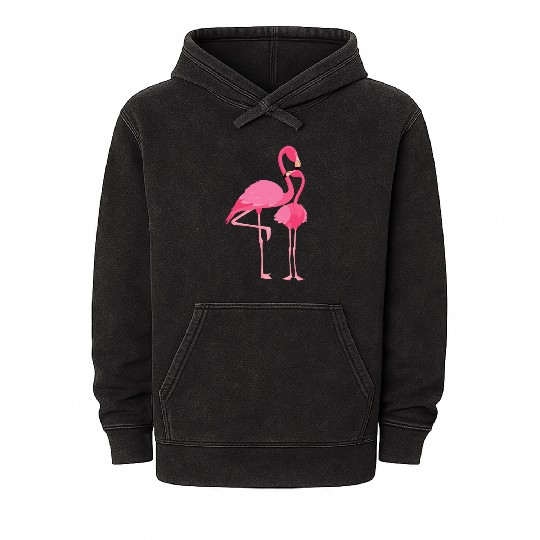 Flamingo with Child Mineral Wash Hoodies