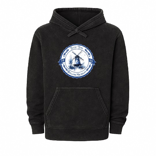 Delft Style Tulip Festival Time in Holland, Mi. Mineral Wash Hoodies