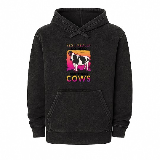 Cow Cattle Breeder Farmer Cows Mineral Wash Hoodies