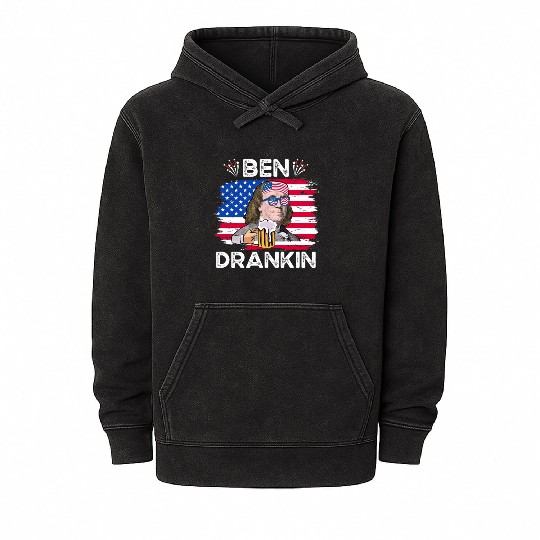 Ben Drankin US President Independence Day Mineral Wash Hoodies