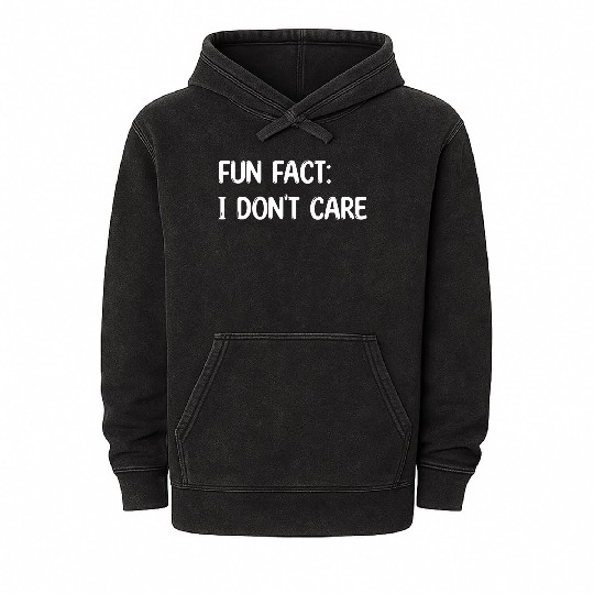 Fun Fact I dont Care boy green Mineral Wash Hoodies