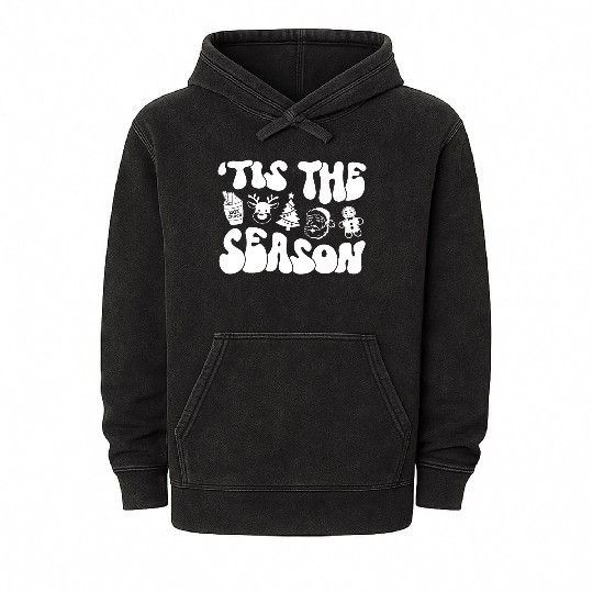Tis The Season - Christmas Vibes - Cozy Season Mineral Wash Hoodies