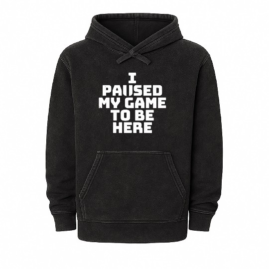 I Paused My Game To Be Here vintage Mineral Wash Hoodies