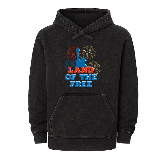 Land of the free gift Mineral Wash Hoodies