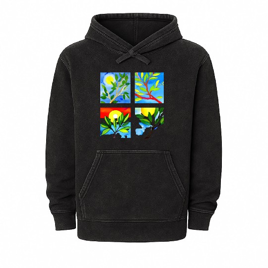 Laughing Olive Branch - Sustainable Harmony Mineral Wash Hoodies