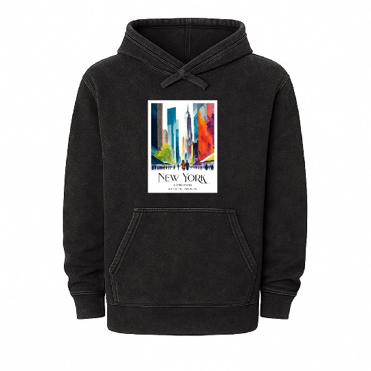 People walking to One World Trade Centre New York Mineral Wash Hoodies