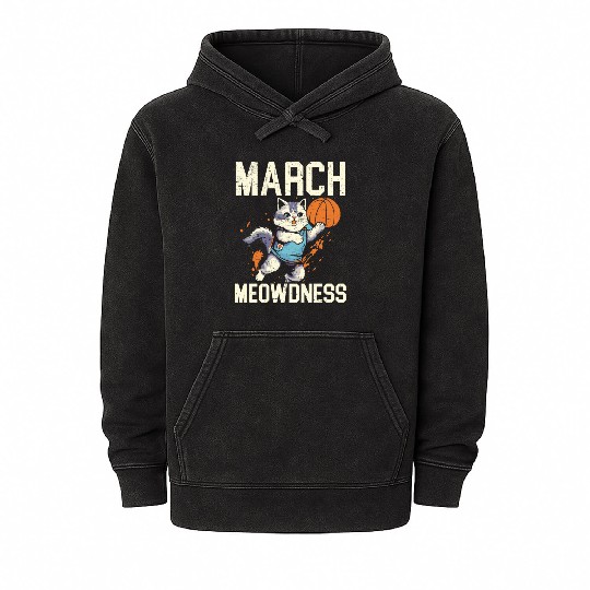 Basketball Cat Basketball Player I Love Basketball Mineral Wash Hoodies