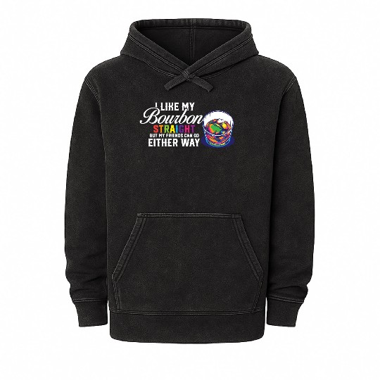 LGBT Proud Ally I Like My Bourbon Straight LGBTQ Mineral Wash Hoodies
