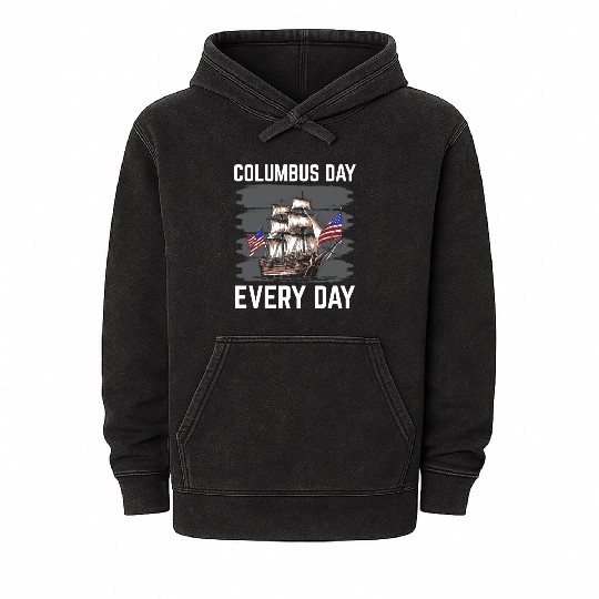 Christopher Columbus Italian American Columbus Day Mineral Wash Hoodies
