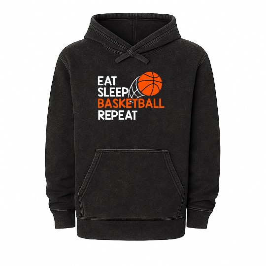 Eat Sleep Basketball Repeat gift music Mineral Wash Hoodies