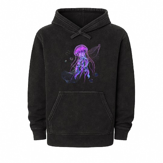 Neon Jelly Fish Mineral Wash Hoodies