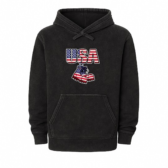 God bless America the land of the free Mineral Wash Hoodies