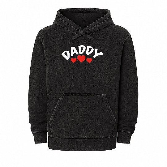 I love my Daddy Cute Fathers Day Gift Mineral Wash Hoodies