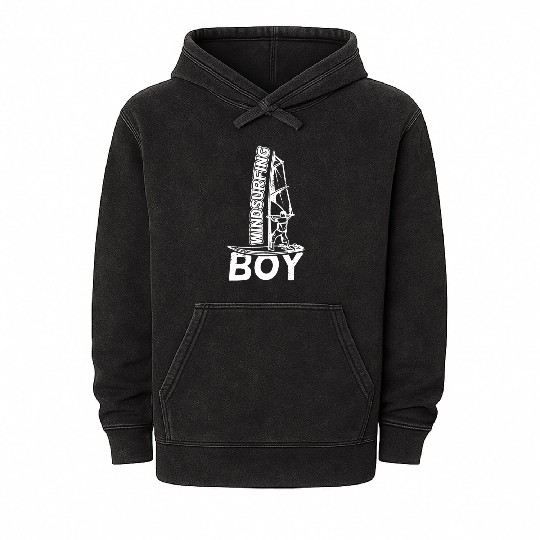 Funny Windsurfer Boy Mineral Wash Hoodies