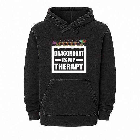 Dragon Boat Racing Is My Therapy Funny Dragonboat Mineral Wash Hoodies