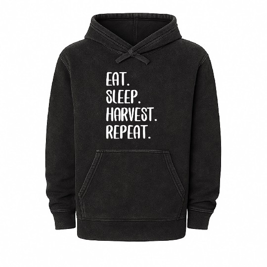 Eat Sleep Harvest Rebeat Mineral Wash Hoodies