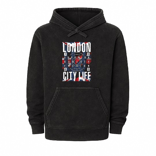 Welcome to London- City life London Gifts Mineral Wash Hoodies