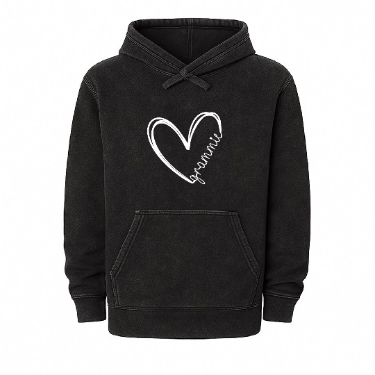 Funny Grammie Heart for Grandma Mother Day Womenha Mineral Wash Hoodies