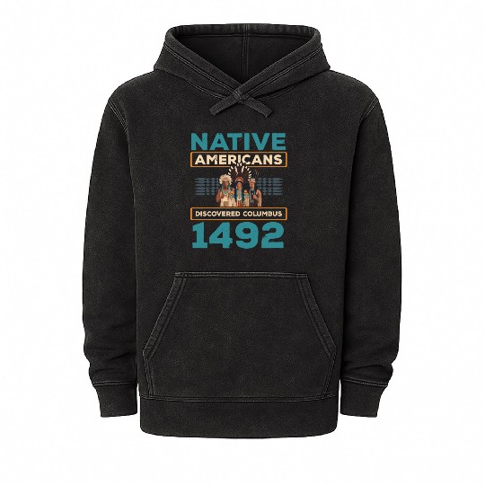 Aboriginal Indians Indigenous Native American Day Mineral Wash Hoodies