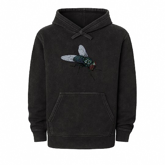 Fly Common House Fly Insect Mineral Wash Hoodies