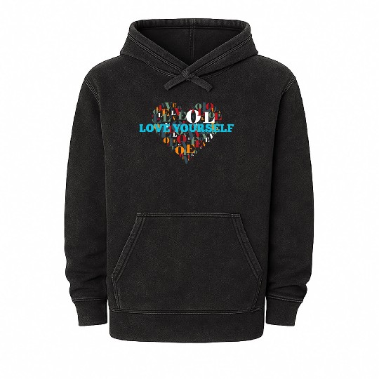 Love Yourself Mineral Wash Hoodies-Embrace Self-Love with Style