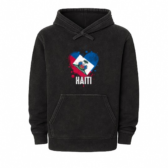 Haitian Vacation Haiti Flag Mineral Wash Hoodies