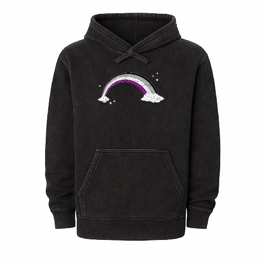 Ace Pride Month Asexual Flag Rainbow Lgbtq Asexual Mineral Wash Hoodies