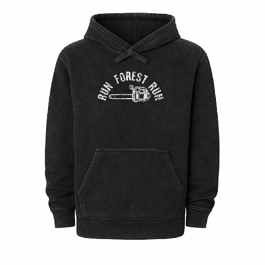 Lumberjack Chainsaw Chop Wood Mineral Wash Hoodies