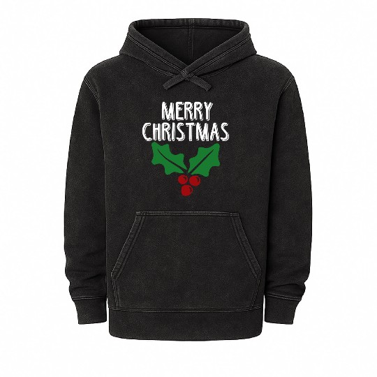 Holly Berry Christmas Mineral Wash Hoodies