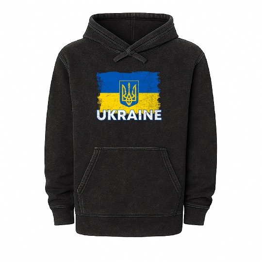 Ukrainian Flag Ukraine Flag Ukraine Mineral Wash Hoodies