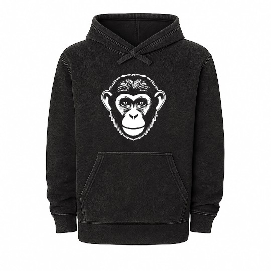 Ape Face Apes Apelike Jungle Primate Mineral Wash Hoodies
