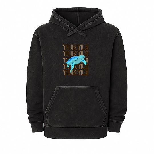 Sea Turtle Doodle Mineral Wash Hoodies