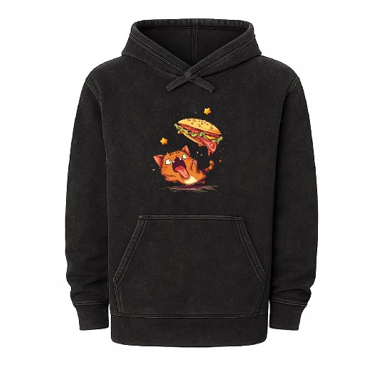 Cat and Taco A Perfectly Delicious Pair Mineral Wash Hoodies