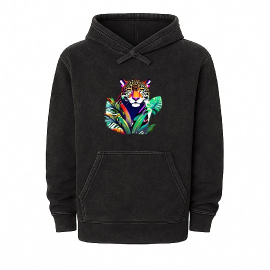 Jaguar in the Tropics Mineral Wash Hoodies