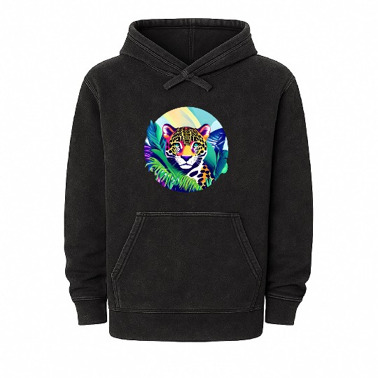 Jaguar in the Tropics Mineral Wash Hoodies