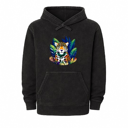 Jaguar in the Tropics Mineral Wash Hoodies