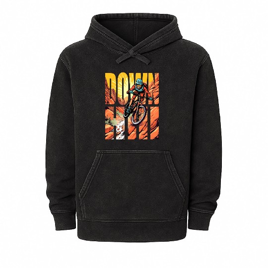 Downhill - Mountain Bike Design Mineral Wash Hoodies
