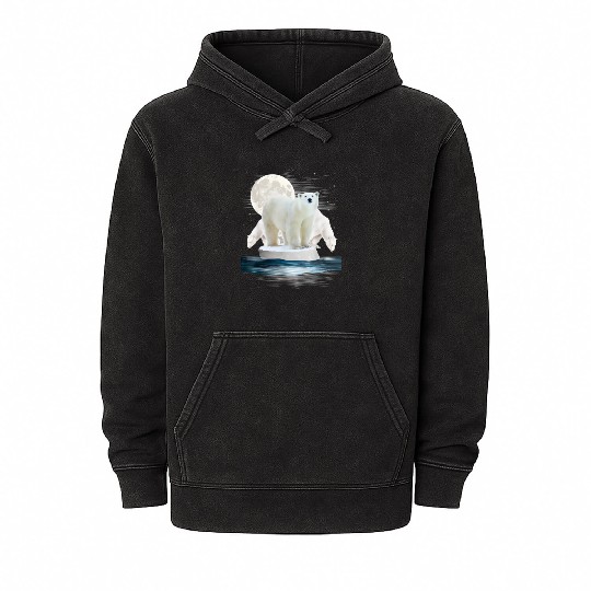 Polar Bear Lover design, Wildlife Zoo Animal Lover Mineral Wash Hoodies