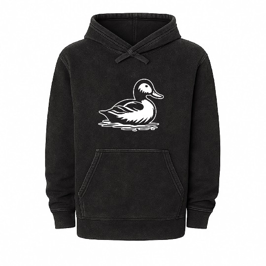 Duck Bird Nature Pond Mineral Wash Hoodies