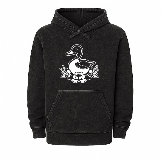 Duck Bird Nature Pond Mineral Wash Hoodies
