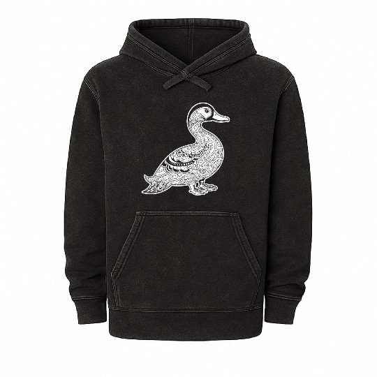 Duck Bird Nature Pond Mineral Wash Hoodies