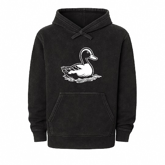 Duck Bird Nature Pond Mineral Wash Hoodies