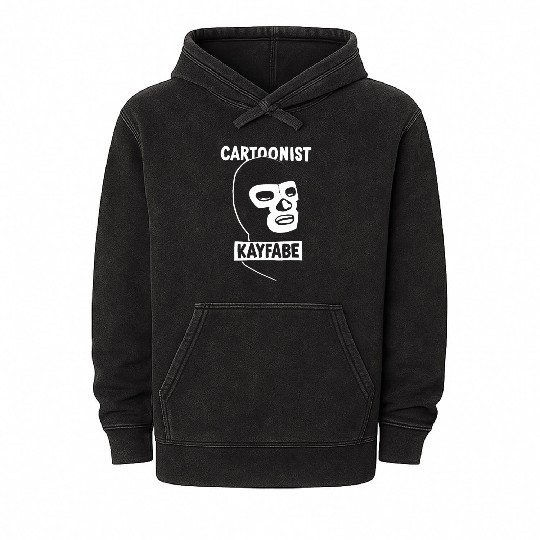 Cartoonist Kayfabe Wrestling Mask Mineral Wash Hoodies