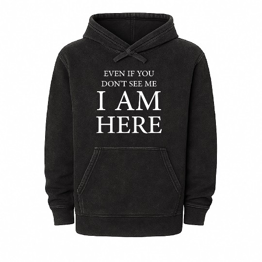 Even if you dont see me I am here aesthetic red Mineral Wash Hoodies