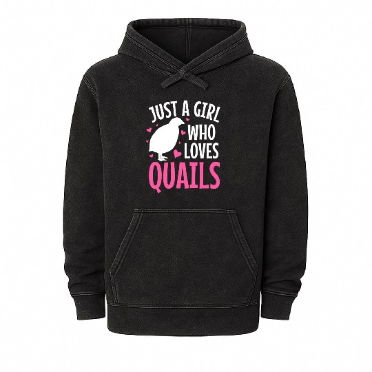 Quails Quail Lover Mineral Wash Hoodies